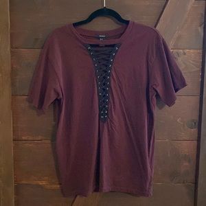 Oversized Lace Up Shirt